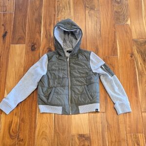 Treasure & Bond Boys Mixed Media Jacket. Size M. Olive green/Grey